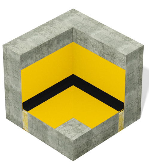 3D-rendering av hur Migupren tätduk för takläggare fungerar i hörn