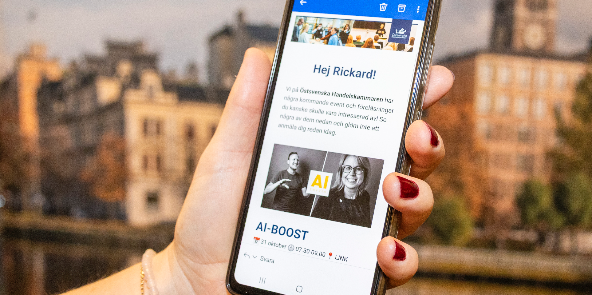 Nyhetsbrev på smartphone