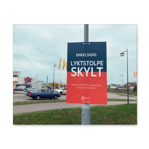 Lykstolpe skylt enkelsidig