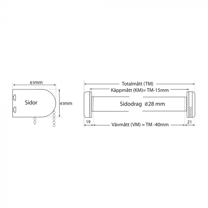 Rullegardin dimensioner