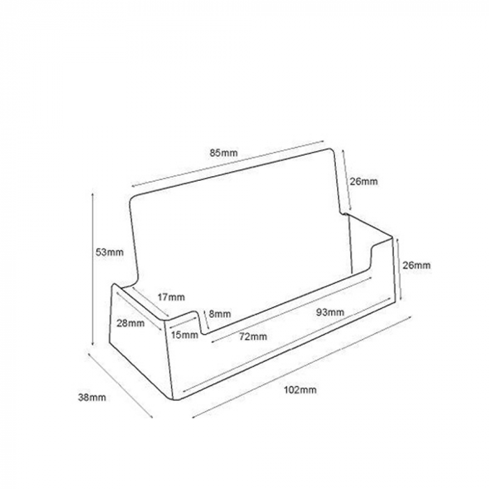 Visitkort box - dimensioner